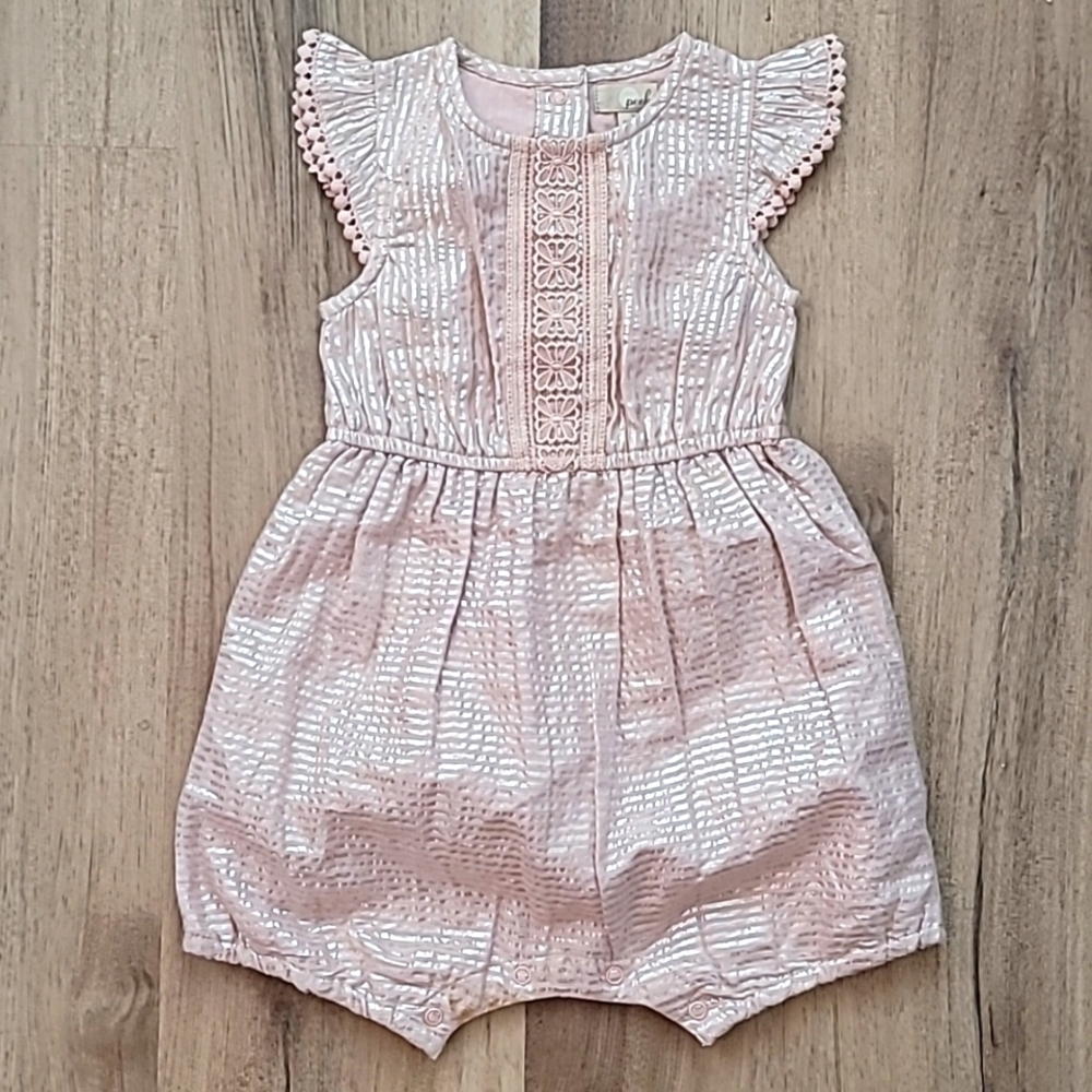 PEEK Baby Silver Pink Striped Romper 18-24m